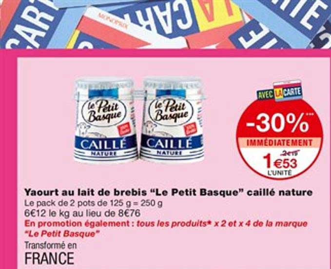 yaourt au lait de brebis "le petit basque" caillé nature