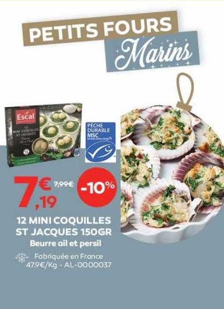 12 mini coquilles st jacques 150gr