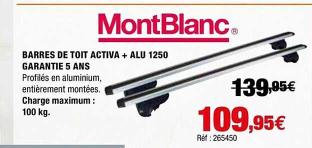 barres de toit activa + alu 1250 montBlanc
