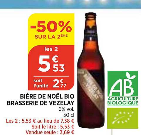 bière de noël bio brasserie de vezelay