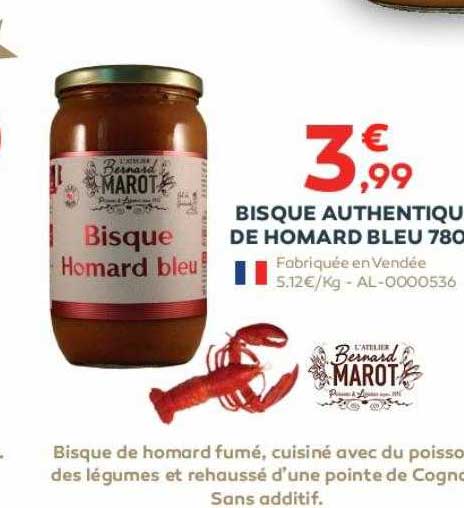 bisque authentique de homard bleu 780g