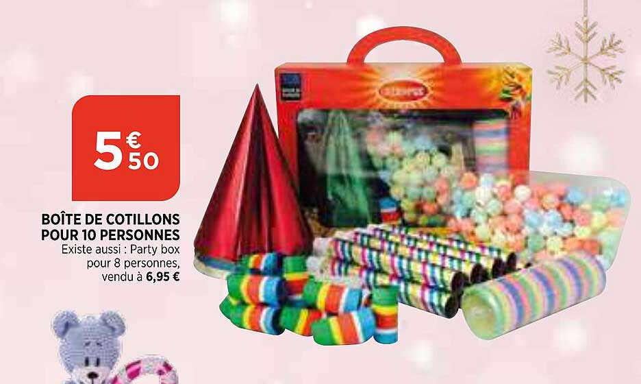 boîte de cotillons pour 10 personnes