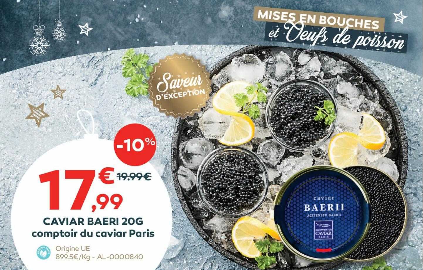 caviar baeri 20g comptoir du caviar paris