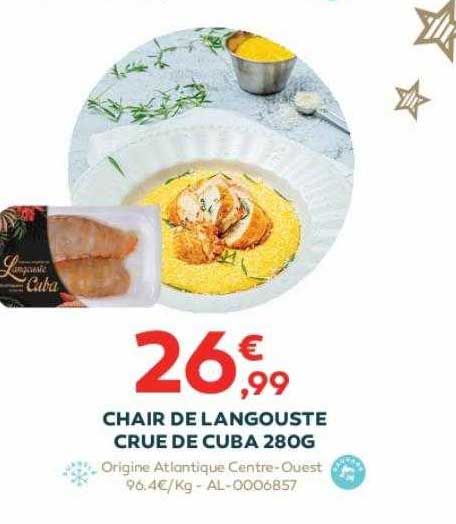 chair de langouste crue de cuba 280g