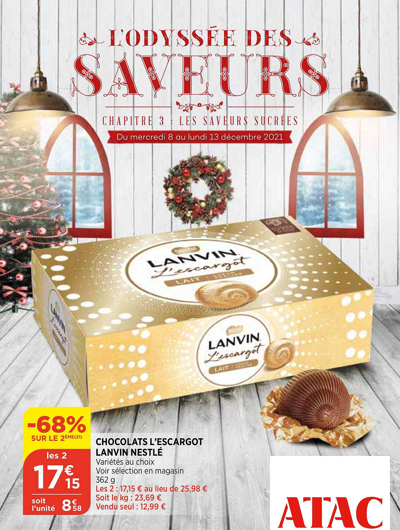 chocolats l'escargot lanvin nestlé