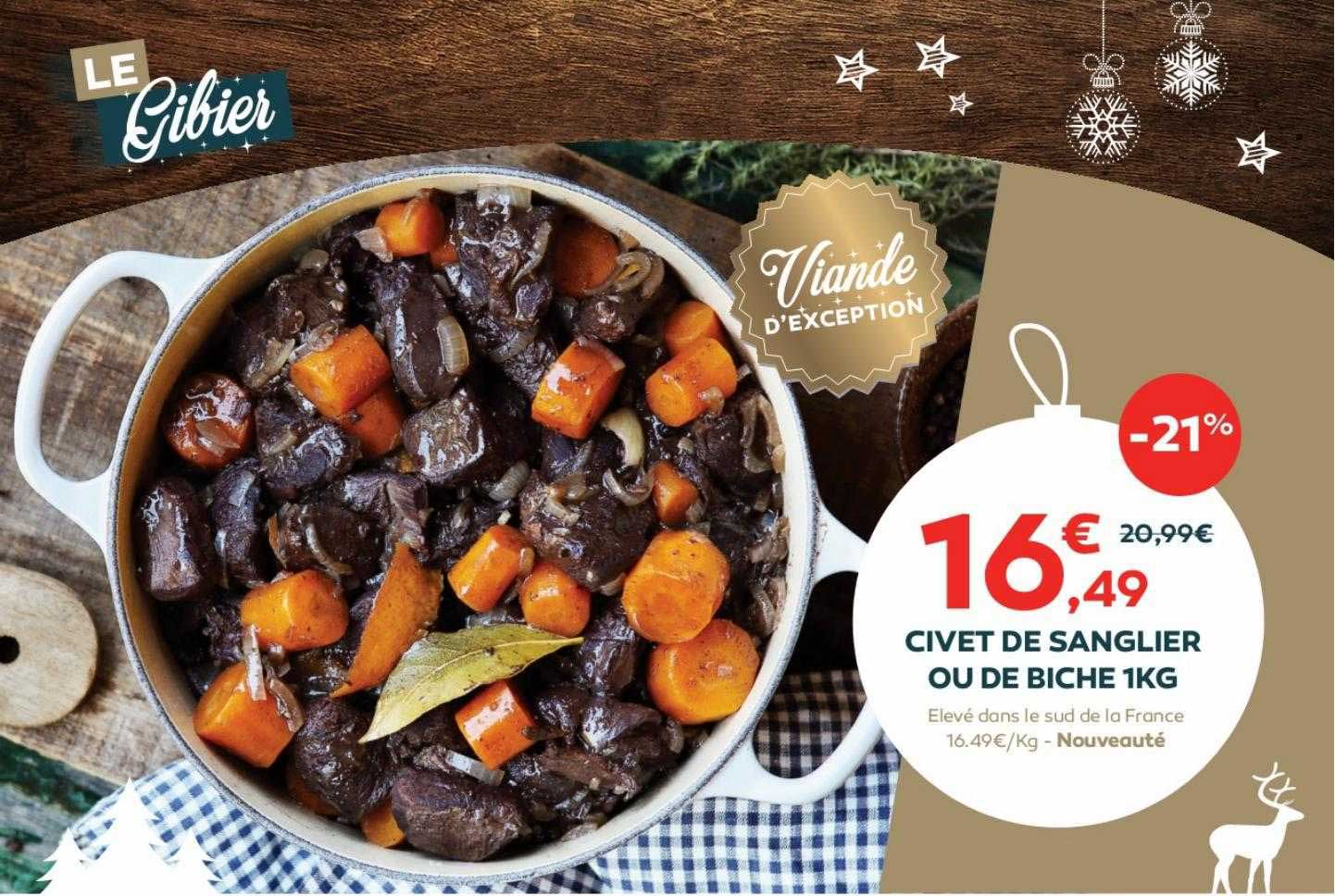 civet de sanglier ou de biche 1kg