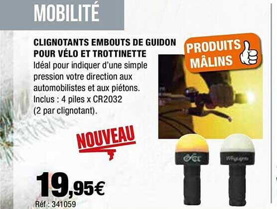 clignotants embouts de guidon pour vélo et trottinette
