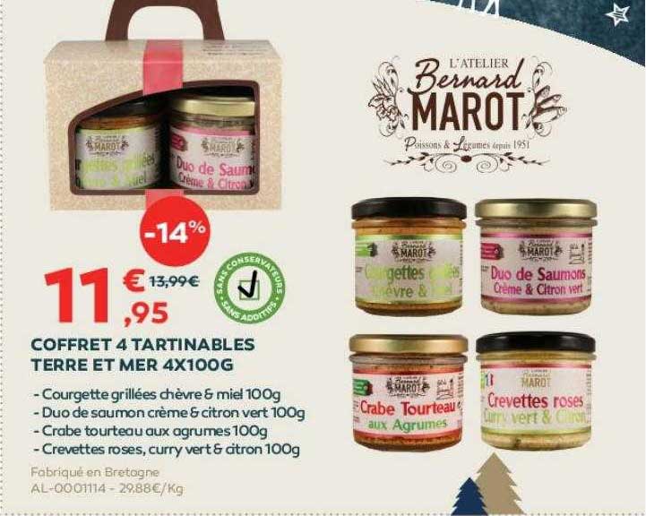 coffret 4 tartinables terre et mer 4 x 100g