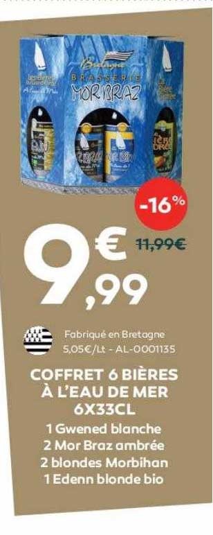 coffret 6 bières à l'eau de mer 6 x 33 cl