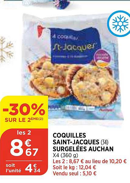 coquilles saint-jacques surgelées auchan