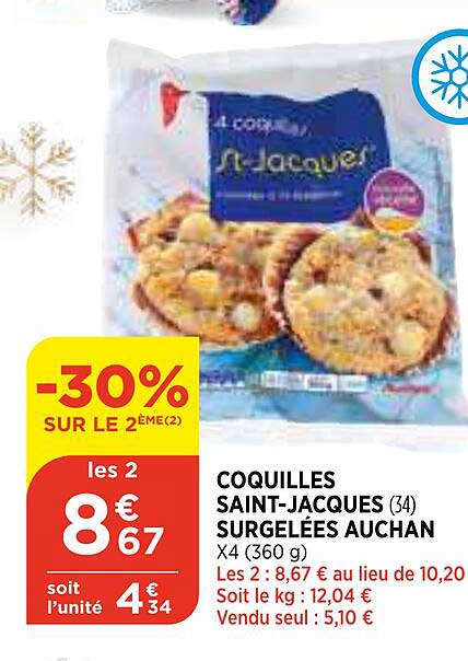 coquilles saint-jacques surgelées auchan