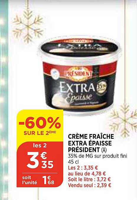 Crème Fraîche Extra épaisse Président