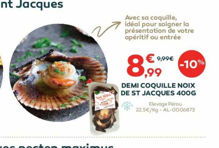 demi coquille noix de st jacques 400g