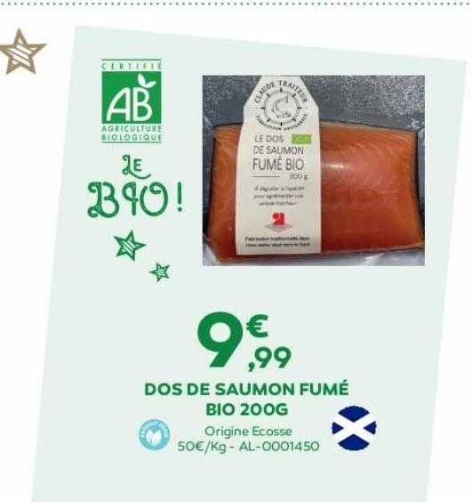 dos de saumon fumé bio 200g