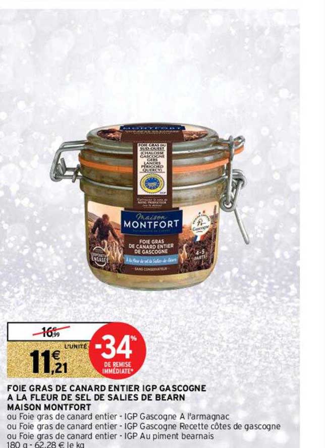foie gras de canard entier igp gascogne à la fleur de sel de salies de bearn