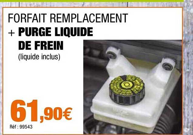 forfait remplacement + purge liquide de frein