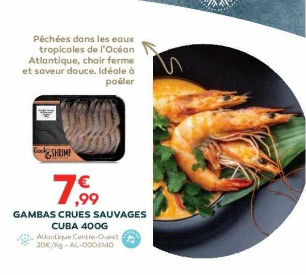 gambas crues sauvages cuba 400g