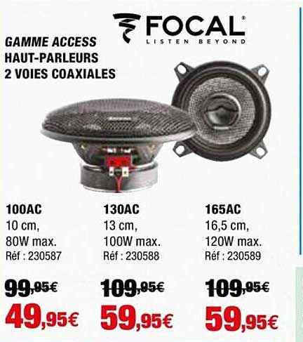 gamme access haut-parleurs 2 voies coaxiales focal