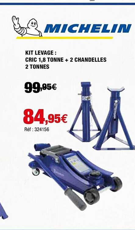 kit levage : cric 1.8 tonne + 2 chandelles 2 tonnes