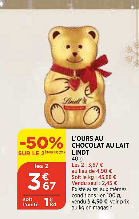 L'ours Au Chocolat Au Lait Lindt