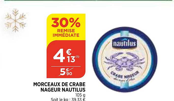 morceaux de crabe nageur nautilus