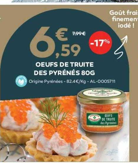 oeufs de truite des pyrénées 80g