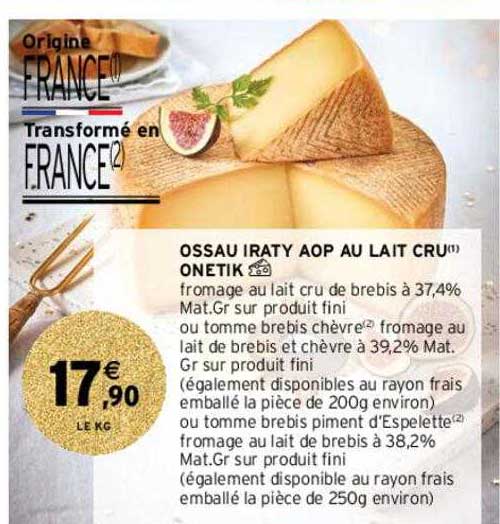 ossau iraty aop au lait cru onetik