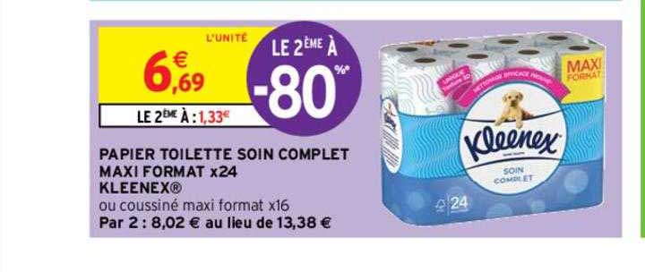 papier toilette soin complets maxi format x24 kleenex