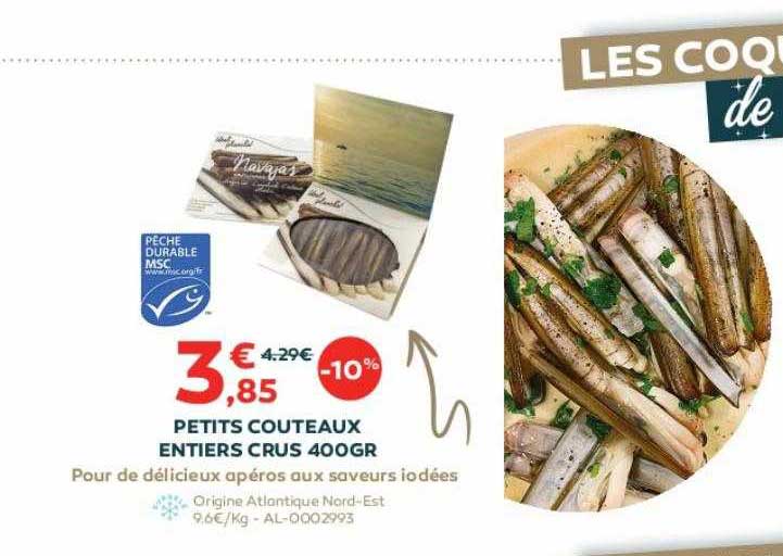 Petits Couteaux Entiers Crus 400gr
