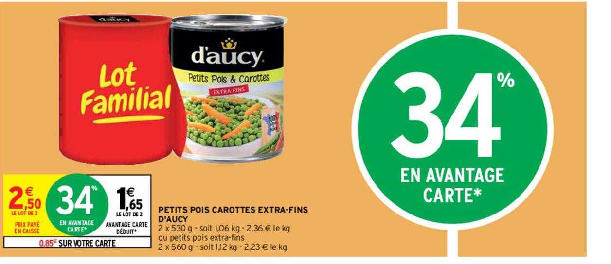 petits pois carottes extra-fins d'aucy