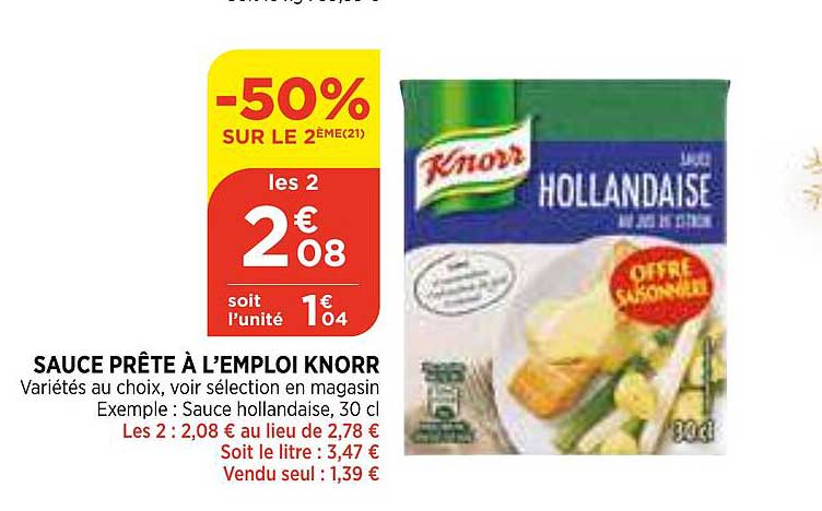 sauce prête à l'emploi knorr