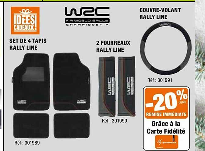 set de 4 tapis rally line, 2 fourreaux rally line, couvre-volant rally line