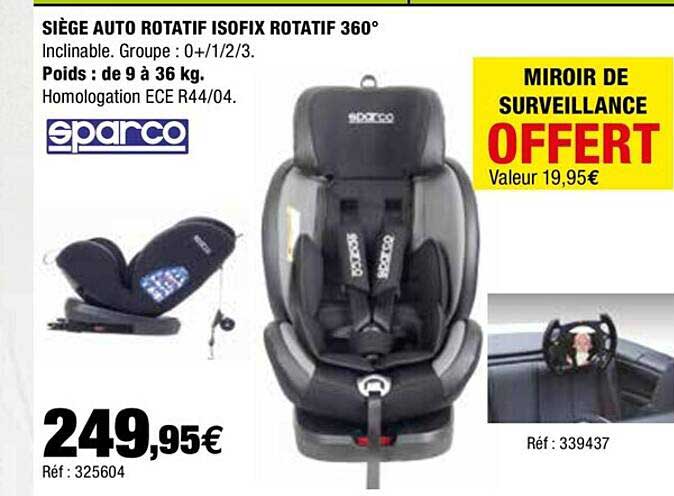 siège auto rotatif isofix rotatif 360°