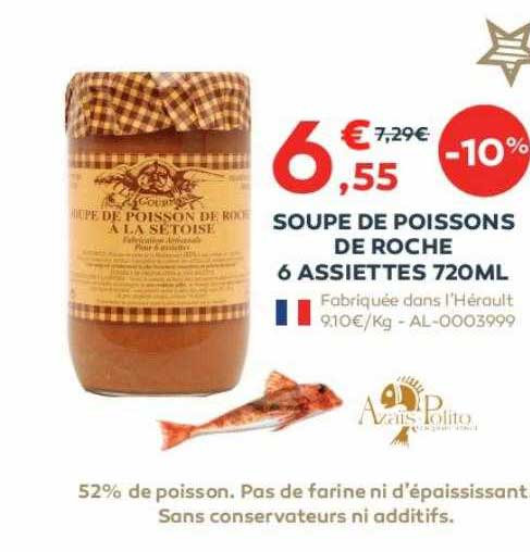 Soupe De Poissons De Roche 6 Assiettes 720ml