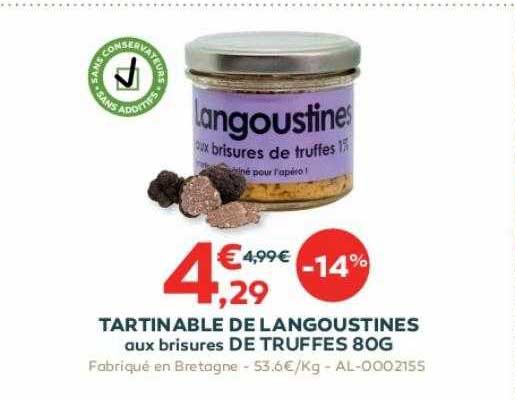 tartinable de langoustines aux brisures de truffes 80g