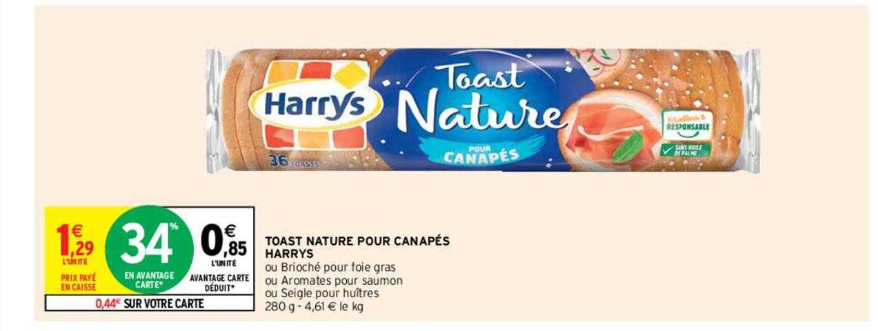 Toast Nature Pour Canapés Harrys