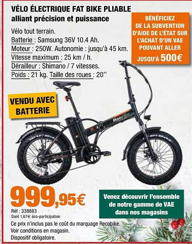 vélo électrique fat bike pliable alliant précision et puissance