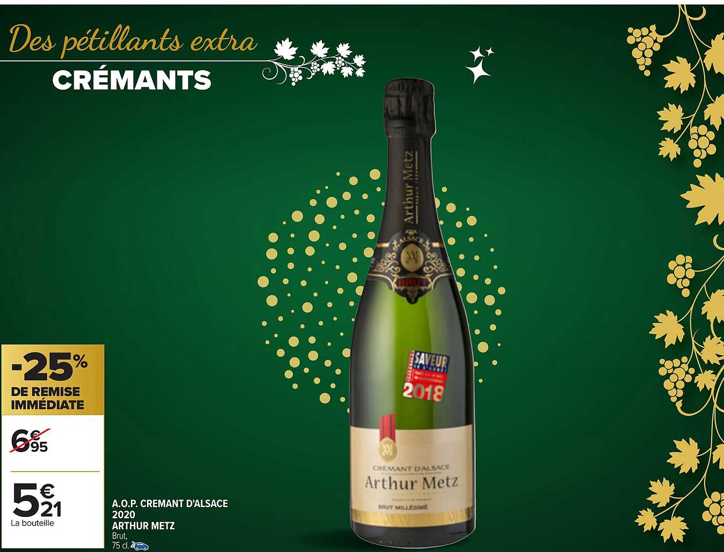 a.o.p.  crémant d'alsace 2020 arthur metz