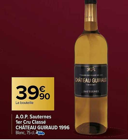 a.o.p. sauternes 1er cru classé château guiraud 1996