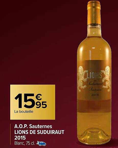 a.o.p. sauternes lions de suduiraut 2015