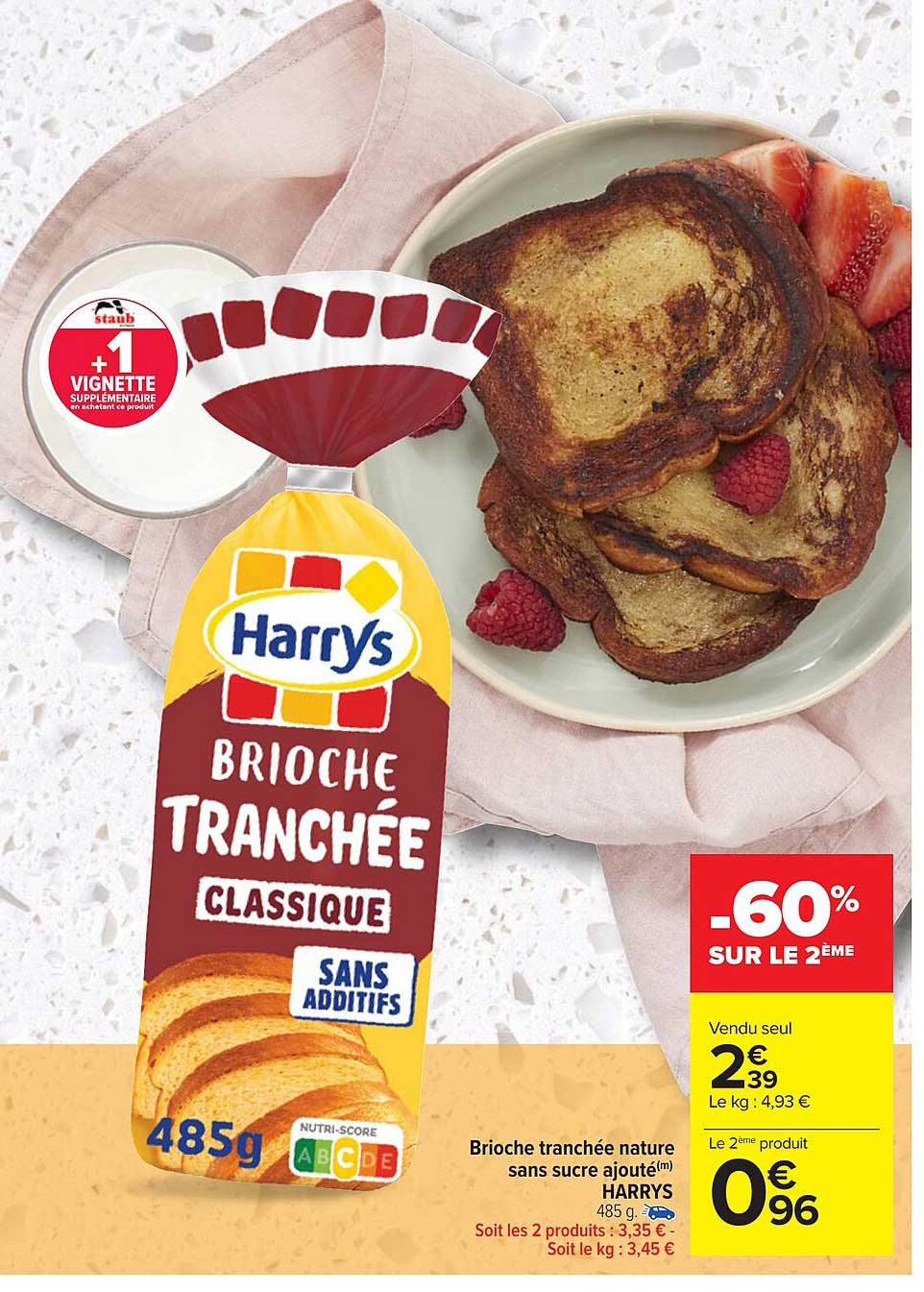 brioche tranchée nature sans sucre ajouté harrys