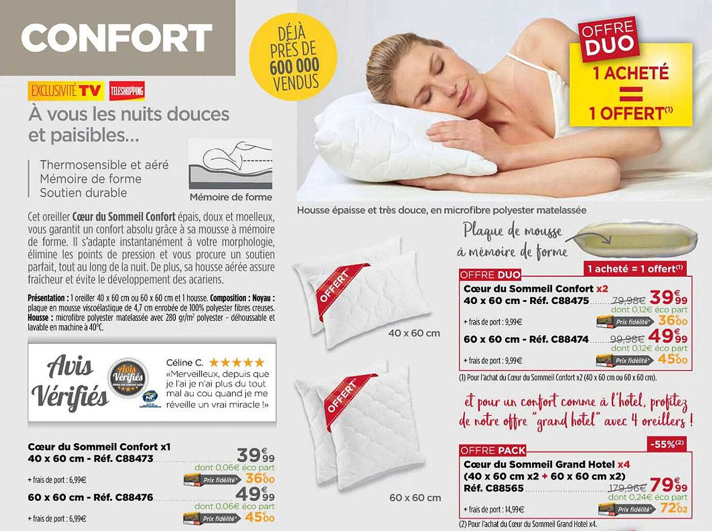 cœur de sommeil confort x1