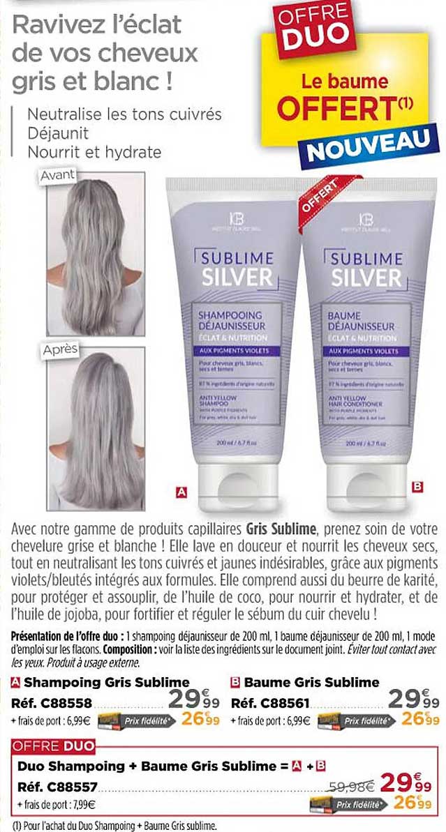 duo shampoing + baume gris sublime