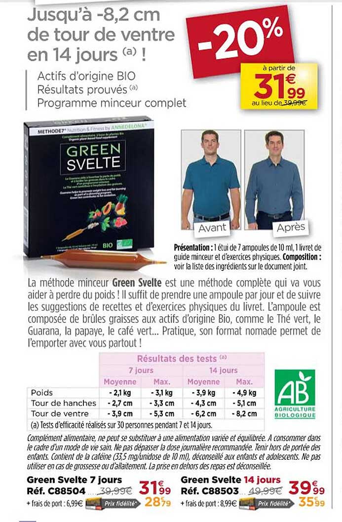 Green Svelte 7 Jours, Green Svelte 14 Jours