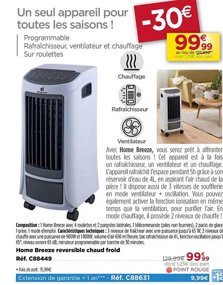 Home Breeze Réversible Chaud Froid