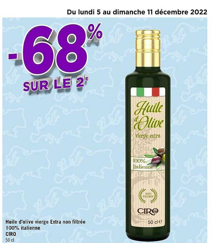 Huile D'olive Vierge Extra Non Filtrée 100% Italienne Ciro