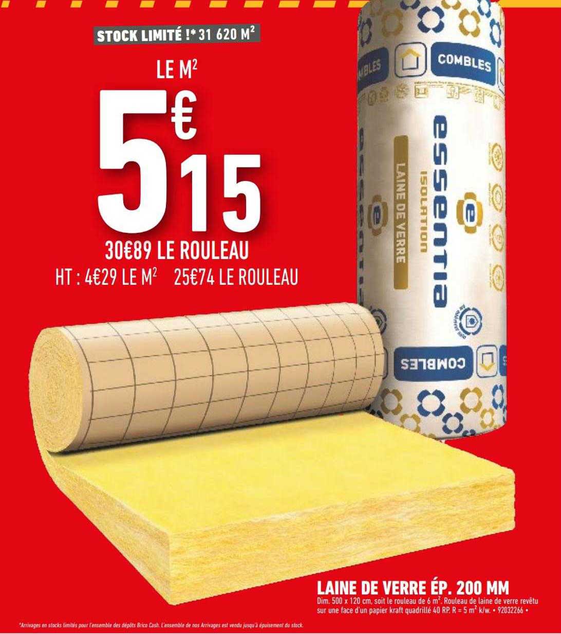 laine de verre ép. 200 mm