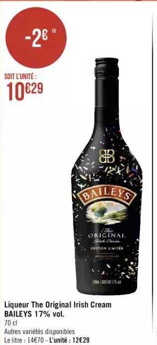 liqueur the original irish cream baileys 17% vol.