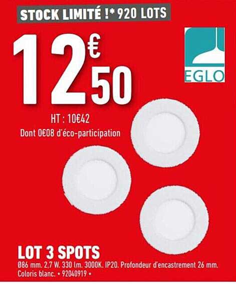 lot 3 spots eglo