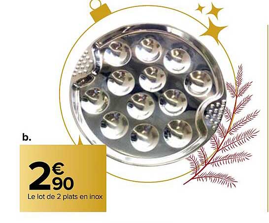 Lot De 2 Plats En Inox